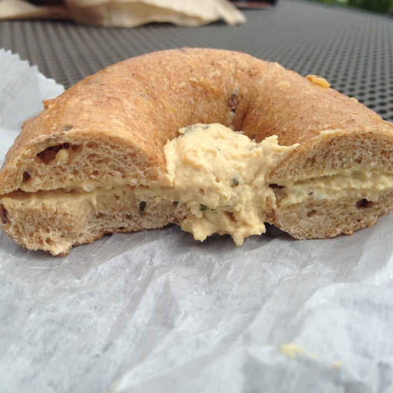 Delicious Hummus Bagel